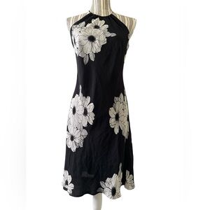 Ann Taylor Black Floral Dress Size